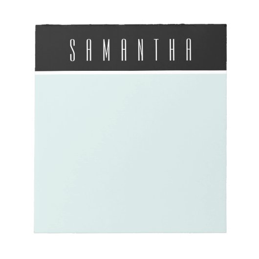 Personalisiert Mint Aquamarin Minimal Moderner Chi Notizblock (Vorderseite)
