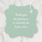 Personalisiert Mint Green Wedding Brautparty Geschenkanhänger (Rückseite)