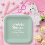 Personalisiert Mint Green Wedding Brautparty Pappteller (Party)