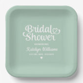 Personalisiert Mint Green Wedding Brautparty Pappteller (Vorderseite)