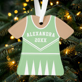Personalisiert Minze Green Cheerleader Uniform Ornament