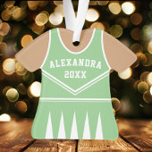 Personalisiert Minze Green Cheerleader Uniform Ornament