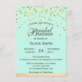 Personalisiert Minze Green Gold Brautparty lädt ei Einladung