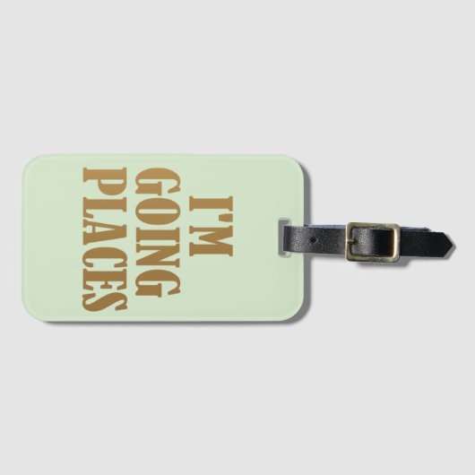 Personalisiert Minze Green Gold Ich gehe an Orten Gepäckanhänger (Vorderseite (Horizontal))