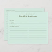 Personalisiert Minze Grüne Favoritenrezeptur Koch (Vorne/Hinten)