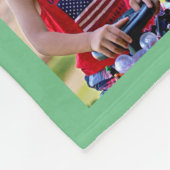 Personalisiert Minze Grüne FotoCollage Mit Monogra Fleecedecke (Ecke)