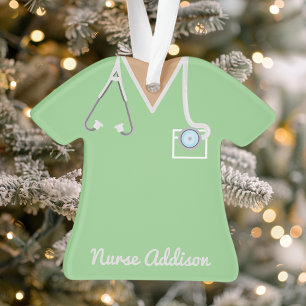 Personalisiert Minze Grüne Krankenschwester Ornament