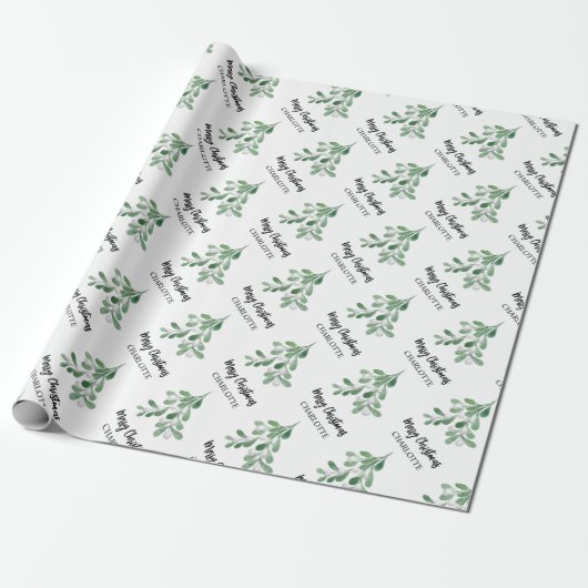 Personalisiert Mistletoe Christmas Geschenkpapier (Ungerollt)