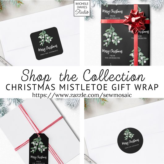 Personalisiert Mistletoe Christmas Geschenkpapier Set