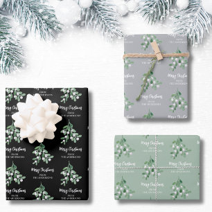 Personalisiert Mistletoe Christmas Geschenkpapier Set