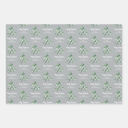 Personalisiert Mistletoe Christmas Geschenkpapier Set (Vorderseite 2)