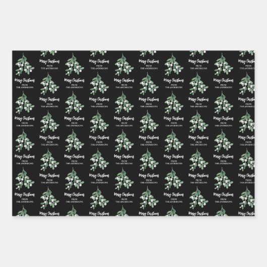 Personalisiert Mistletoe Christmas Geschenkpapier Set (Vorderseite)