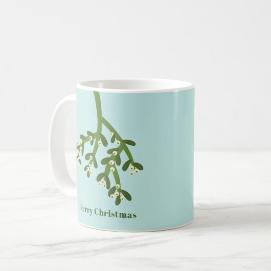 Personalisiert Mistletoe Christmas Kaffeetasse (Vorderseite Links)