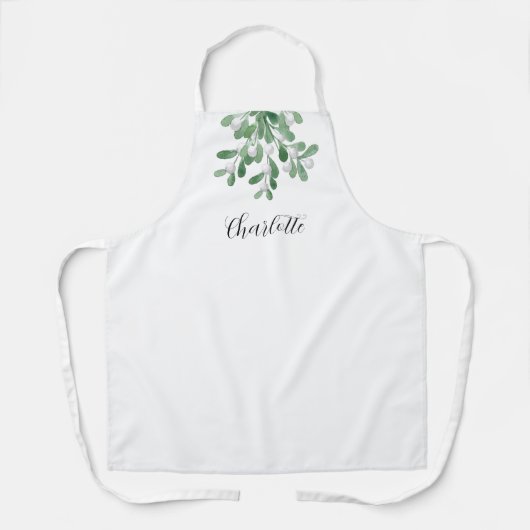 Personalisiert Mistletoe Greenery Schürze (Vorderseite)