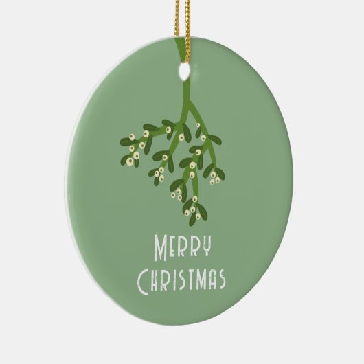 Personalisiert Mistletoe Keramik Ornament (Rechts)