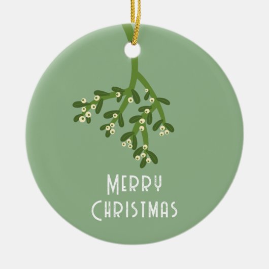 Personalisiert Mistletoe Keramik Ornament (Vorne)