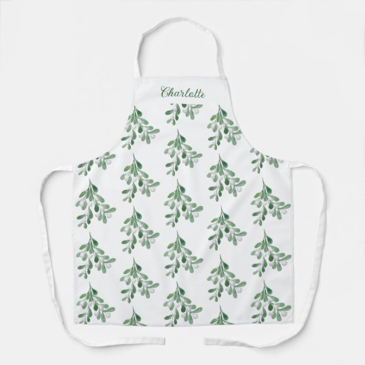 Personalisiert Mistletoe Muster Schürze (Vorderseite)