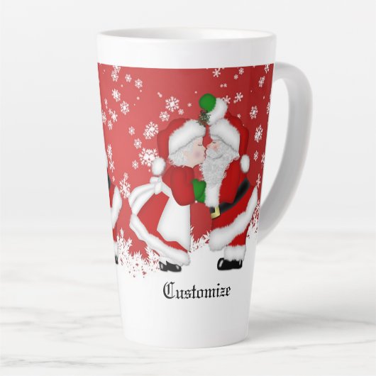 Personalisiert Mistletoe Santa Milchtasse (Rechte Ecke)