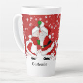 Personalisiert Mistletoe Santa Milchtasse (Linke Ecke)