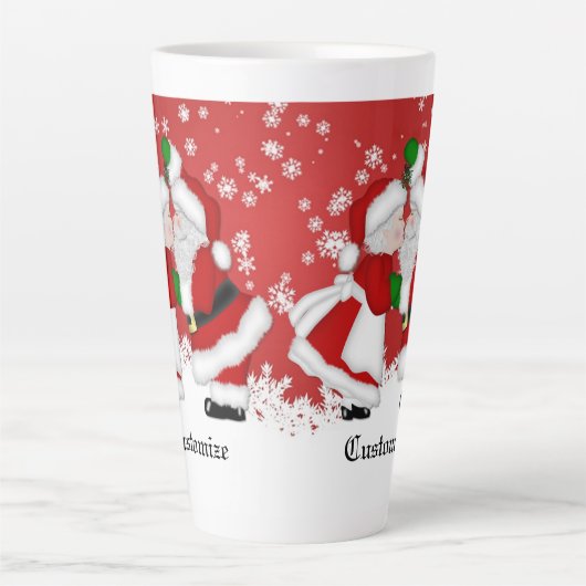 Personalisiert Mistletoe Santa Milchtasse (Vorderseite)