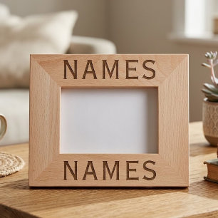Personalisiert mit 2 Nachnamen oder Spitznamen dar Geätzte Rahmen