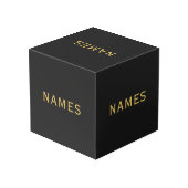Personalisiert mit 5 Nachnamen oder Spitznamen dar Würfel (Rückseite Schrägansicht)