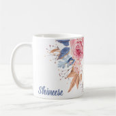 personalisiert mit Blüte und blauer Blume Kaffeetasse (Links)
