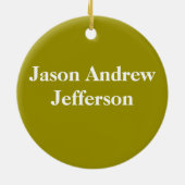 Personalisiert mit dem Namen BABY BROWN COW EATING Keramikornament (Hinten)