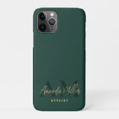 Personalisiert mit dem Namen Green Gold Modern Mon Case-Mate iPhone Hülle (Rückseite)