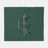 Personalisiert mit dem Namen Green Gold Modern Mon Fleecedecke (Vorderseite (Horizontal))