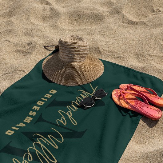 Personalisiert mit dem Namen Green Gold Modern Mon Strandtuch