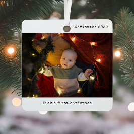 Personalisiert mit Foto Baby's ersten Weihnachten Ornament Aus Metall