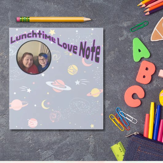 Personalisiert mit Foto-Lunchbox-Liebe Notizblock