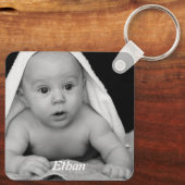 Personalisiert mit Foto und Name Schlüsselanhänger (Rückseite)