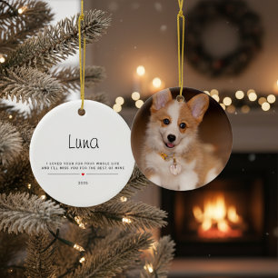 Personalisiert mit Foto und Namen des Haustiers Keramik Ornament