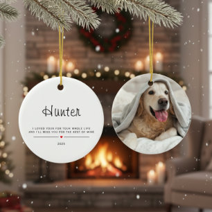 Personalisiert mit Foto und Namen des Haustiers Keramik Ornament
