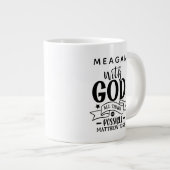 Personalisiert mit Gott sind alle Dinge möglich Jumbo-Tasse (Vorderseite Rechts)