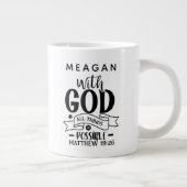 Personalisiert mit Gott sind alle Dinge möglich Jumbo-Tasse (Rechts)