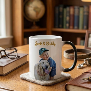 Personalisiert mit Hundfoto und Besitzerbild darau Verwandlungstasse