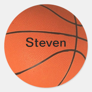 Personalisiert mit Ihrem Namen Basketball-Sticker Runder Aufkleber