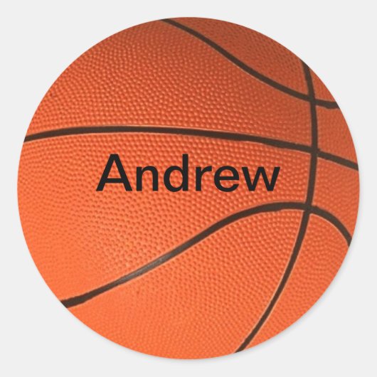 Personalisiert mit Ihrem Namen Basketball-Sticker Runder Aufkleber (Vorderseite)