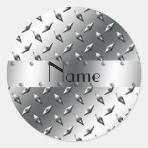 Personalisiert mit Ihrem Namen Diamantblech Runder Aufkleber