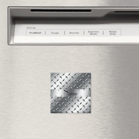Personalisiert mit Ihrem Namen Diamantblech Stahl Magnet (In Situ (Geschirrspüler))
