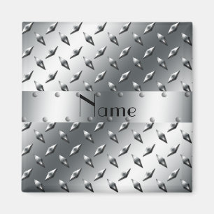 Personalisiert mit Ihrem Namen Diamantblech Stahl Magnet