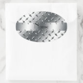 Personalisiert mit Ihrem Namen Diamantblech Stahl Ovaler Aufkleber (Tasche)