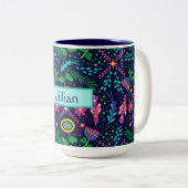 Personalisiert mit Ihrem Namen Folk Art Zweifarbige Tasse (VorderseiteRechts)