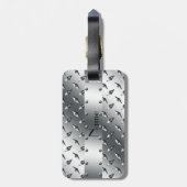 Personalisiert mit Ihrem Namensdiamantplattenstahl Gepäckanhänger (Rückseite vertikal)