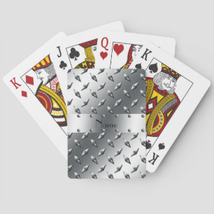 Personalisiert mit Ihrem Namensdiamantplattenstahl Spielkarten
