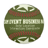 Personalisiert mit Ihrem Text-Star-Event-Ball Baseball (Vorderseite)