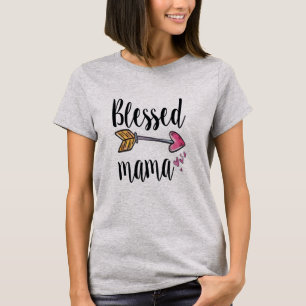 Personalisiert mit Kinder Namen Gesegnete Mama Pfe T-Shirt